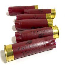Load image into Gallery viewer, Dark Red Burgundy Empty 12 Gauge Shot Gun Shells Used Casings Fired Hulls Spent Cartridges Federal Maroon
