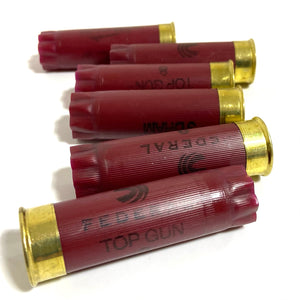 Dark Red Burgundy Empty 12 Gauge Shot Gun Shells Used Casings Fired Hulls Spent Cartridges Federal Maroon