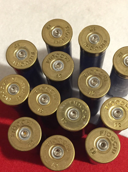 Navy Blue Fiocchi Empty Shotgun Shells 12 Gauge Dark Blue Used Hulls Shotshells 12GA Shot Gun Casings DIY Ammo Crafts 10 Pcs | Free Shipping