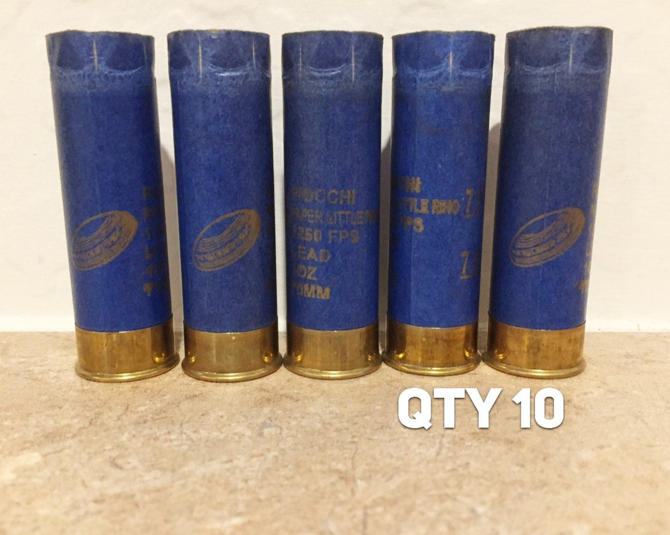Blue Paper Shotgun Shells 12 Gauge Empty Used Cardboard Hulls Shotshells Spent Casings Fired DIY Ammo Crafts Vintage - Qty 10 Pcs