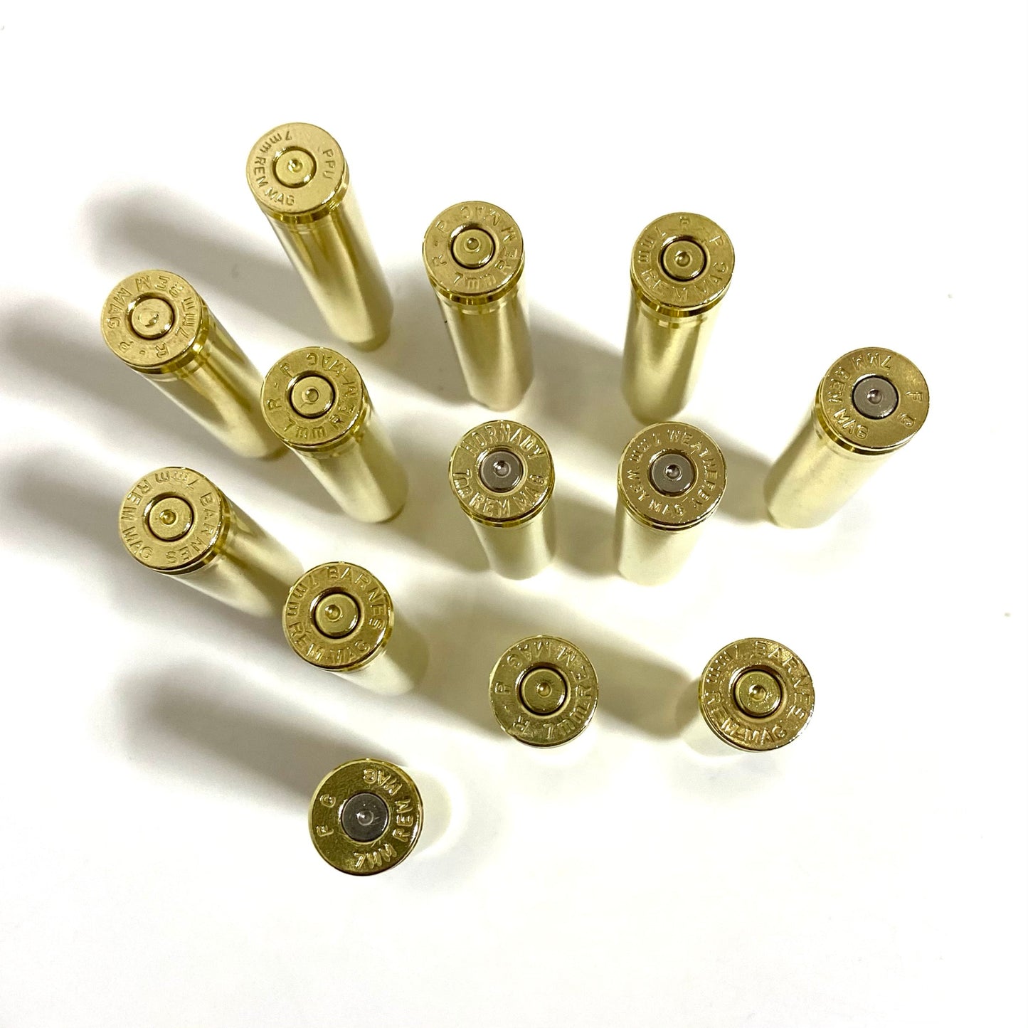 7MM Remington Mag Empty Spent Brass Bullet Casings Tumbled Cleaned Polished Used Fired Shells Qty 10 | FREE SHIPPING