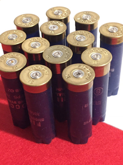 Navy Blue Fiocchi Empty Shotgun Shells 12 Gauge Dark Blue Used Hulls Shotshells 12GA Shot Gun Casings DIY Ammo Crafts 10 Pcs | Free Shipping