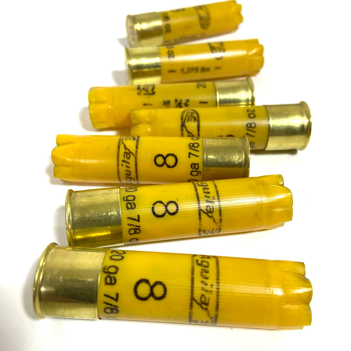 Yellow 20 Gauge Empty Shotgun Shells