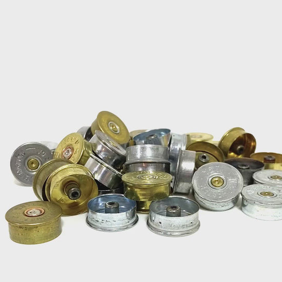 Gold Head Stamps Shotgun Shell 12 Gauge Silver End Caps Brass Bottoms DIY Bullet Necklace Earring Jewelry Steampunk Crafts