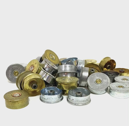 Gold Head Stamps Shotgun Shell 12 Gauge Silver End Caps Brass Bottoms DIY Bullet Necklace Earring Jewelry Steampunk Crafts