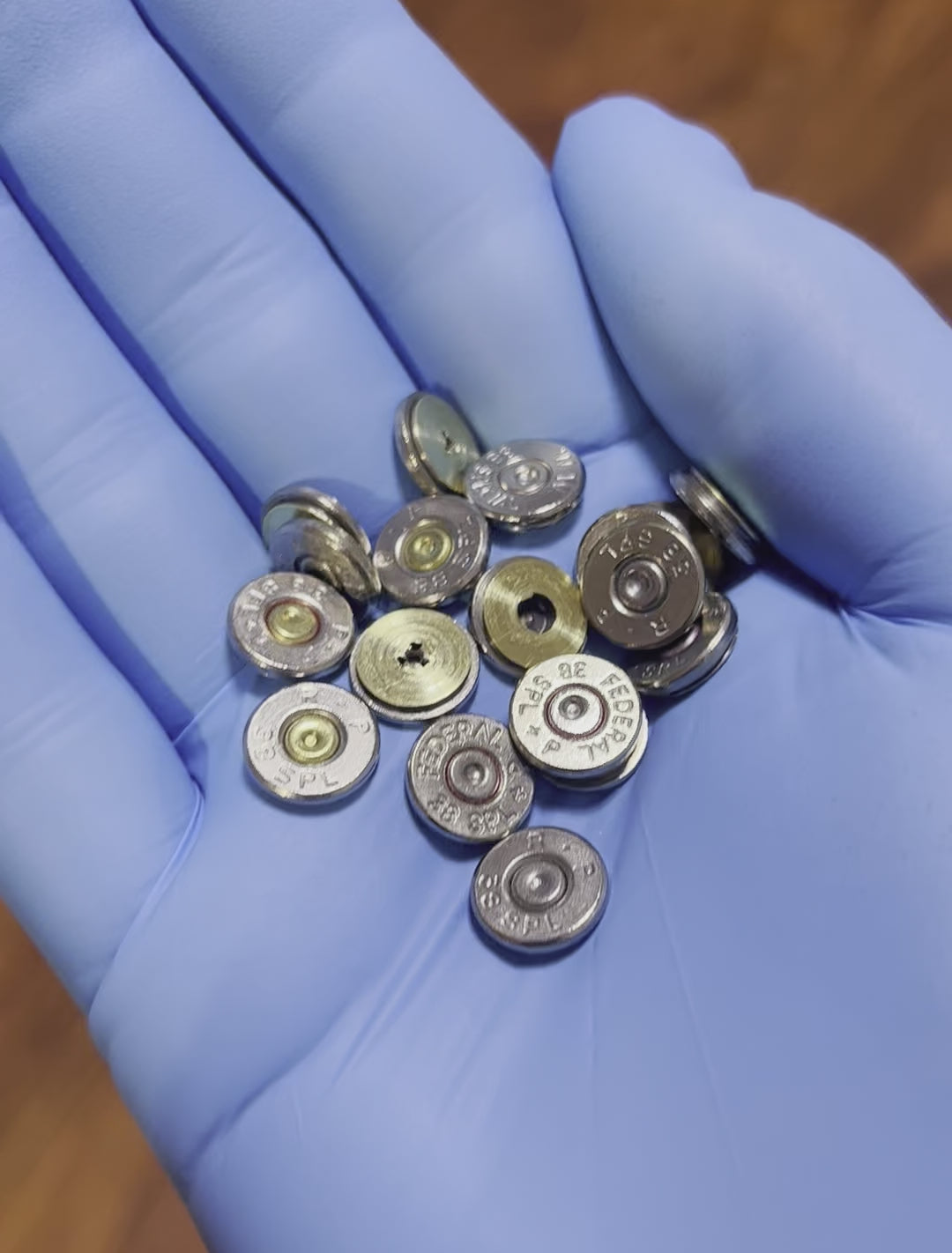38 Spl Polished Nickel Thin Cut Bullet Slices