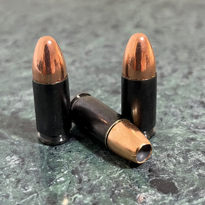 Dummy 9MM 9x19 Luger Black Casings With New Bullet | Qty 3