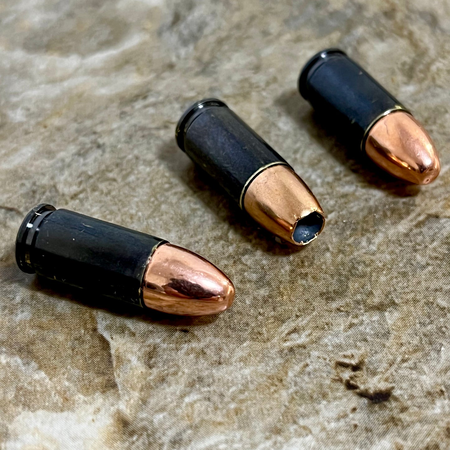 Dummy 9MM 9x19 Luger Black Casings With New Bullet | Qty 3