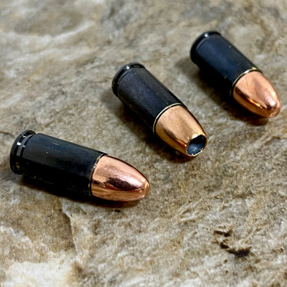 Dummy 9MM 9x19 Luger Black Casings With New Bullet | Qty 3