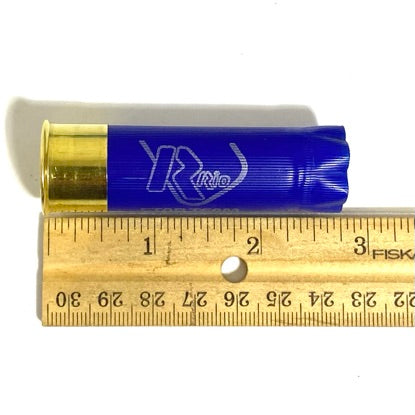 Blue Rio 12 Gauge Hull Shown Beside Ruler For Scale