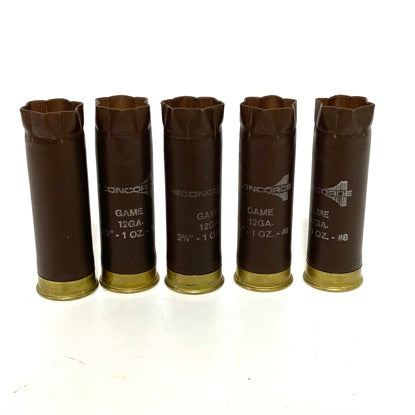 12 Gauge Concorde Game Made In Hungary Brown Shotgun Shells Used 12GA Hulls 5 Pcs