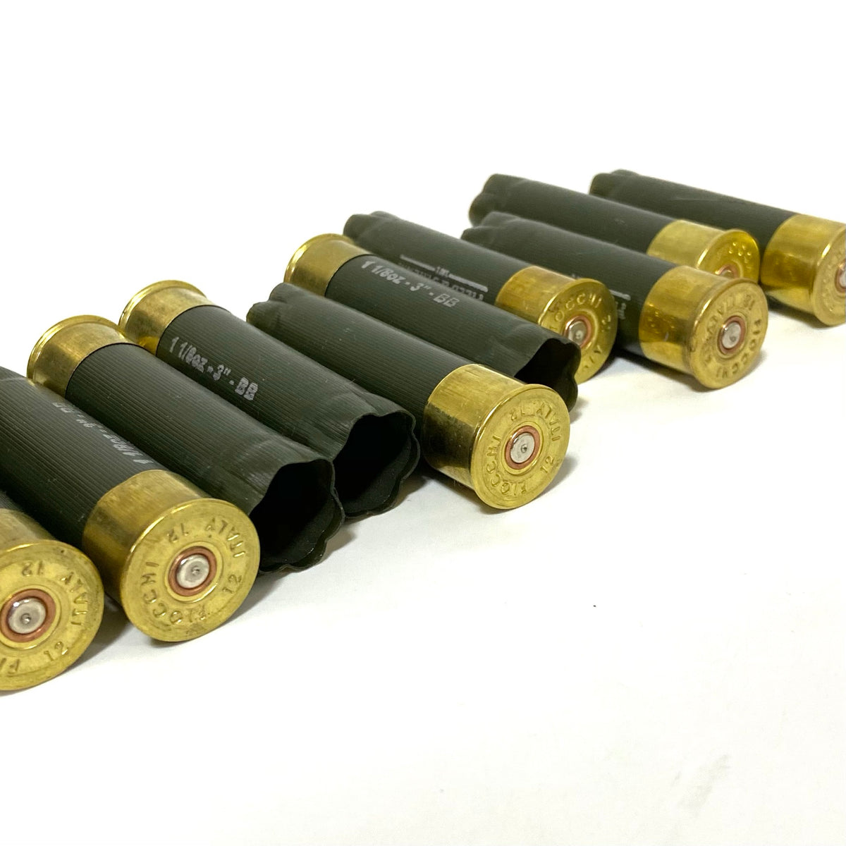 Once Fired 12GA Hulls Dark Green