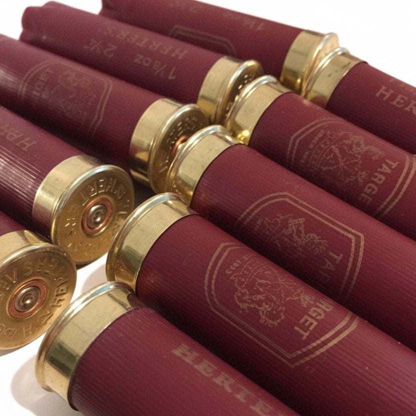 Dark Red Herter's Empty 12 Gauge Shotgun Shell Hulls Qty 15