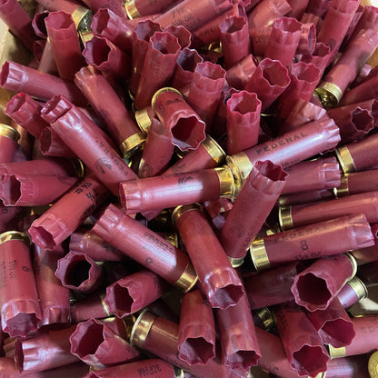 Dark Red Burgundy Empty 12 Gauge ShotGun Shells Used Casings Fired Hulls Spent Cartridges Federal Maroon Qty 100 Pcs - Free Shipping