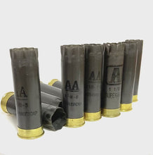 Load and play video in Gallery viewer, Empty 12 Gauge Gray Shotgun Shells With Gold Bottoms
