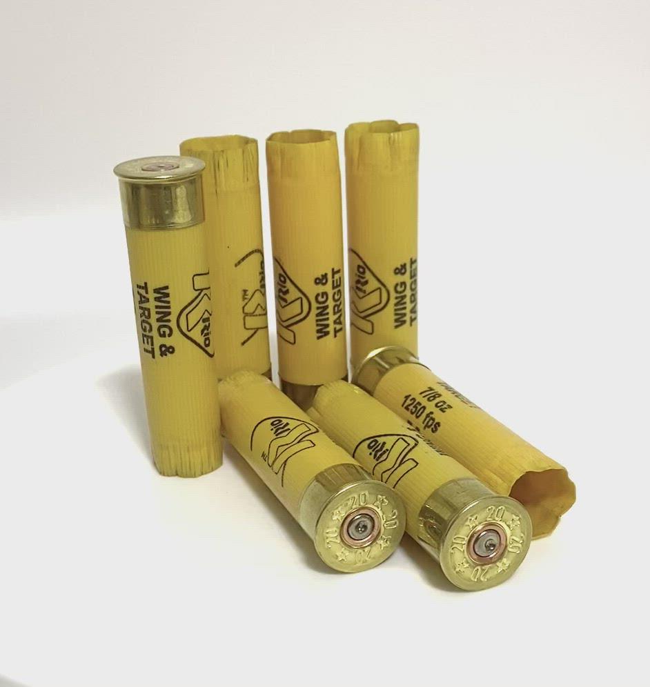 Rio Yellow Shotgun Shells 20 Gauge Hulls Empty Used Fired 20GA Spent Shot Gun Cartridges