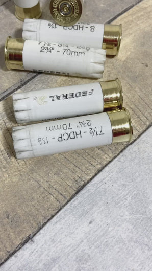 White federal Shotgun Shells Gold Bottoms Used 12GA