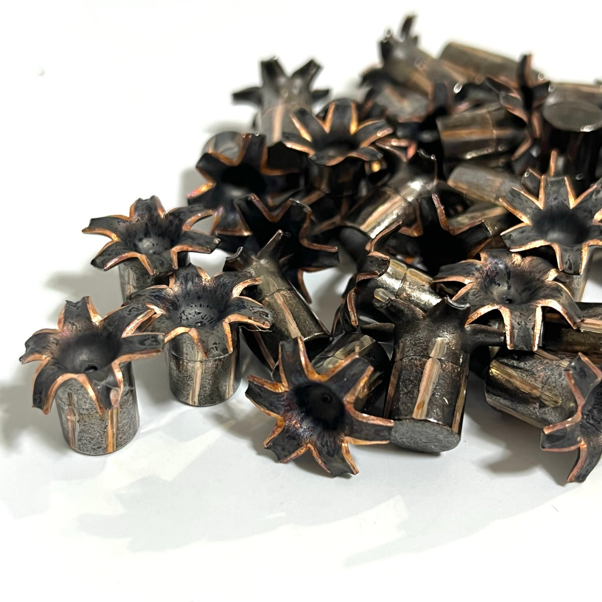 9MM Bullet Flowers Fired Bullets Black Copper Qty 3 Pcs