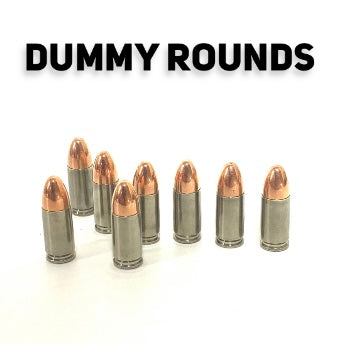 8 Fake Pistol Bullets For Props Cosplay Or Display with text  overlay DUMMY ROUNDS