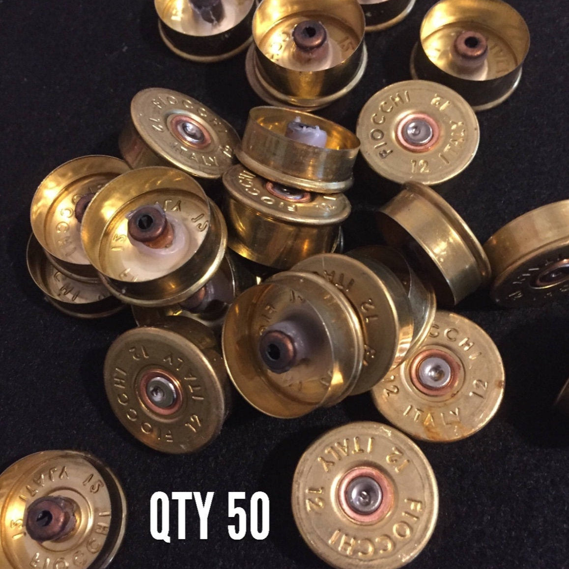 Gold Head Stamps Shotgun Shell 12 Gauge End Caps Brass Bottoms DIY Bullet Necklace Earring Jewelry Steampunk Crafts