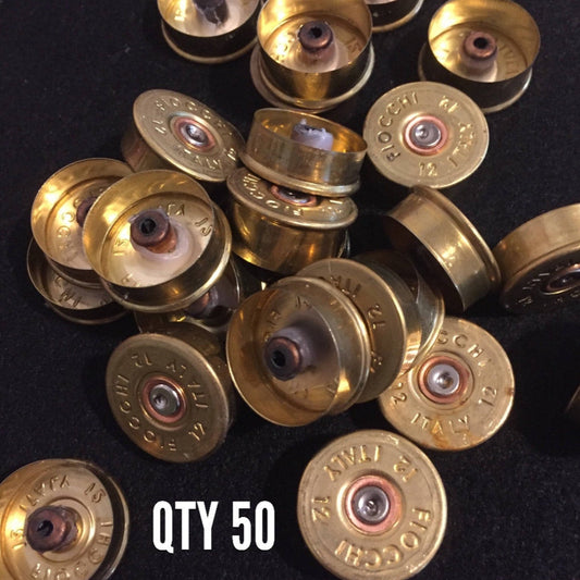 Gold Head Stamps Shotgun Shell 12 Gauge End Caps Brass Bottoms DIY Bullet Necklace Earring Jewelry Steampunk Crafts