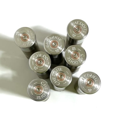 Gold Shotgun Shells | 12 Gauge Blank Hulls, Silver Bottom | Qty 8