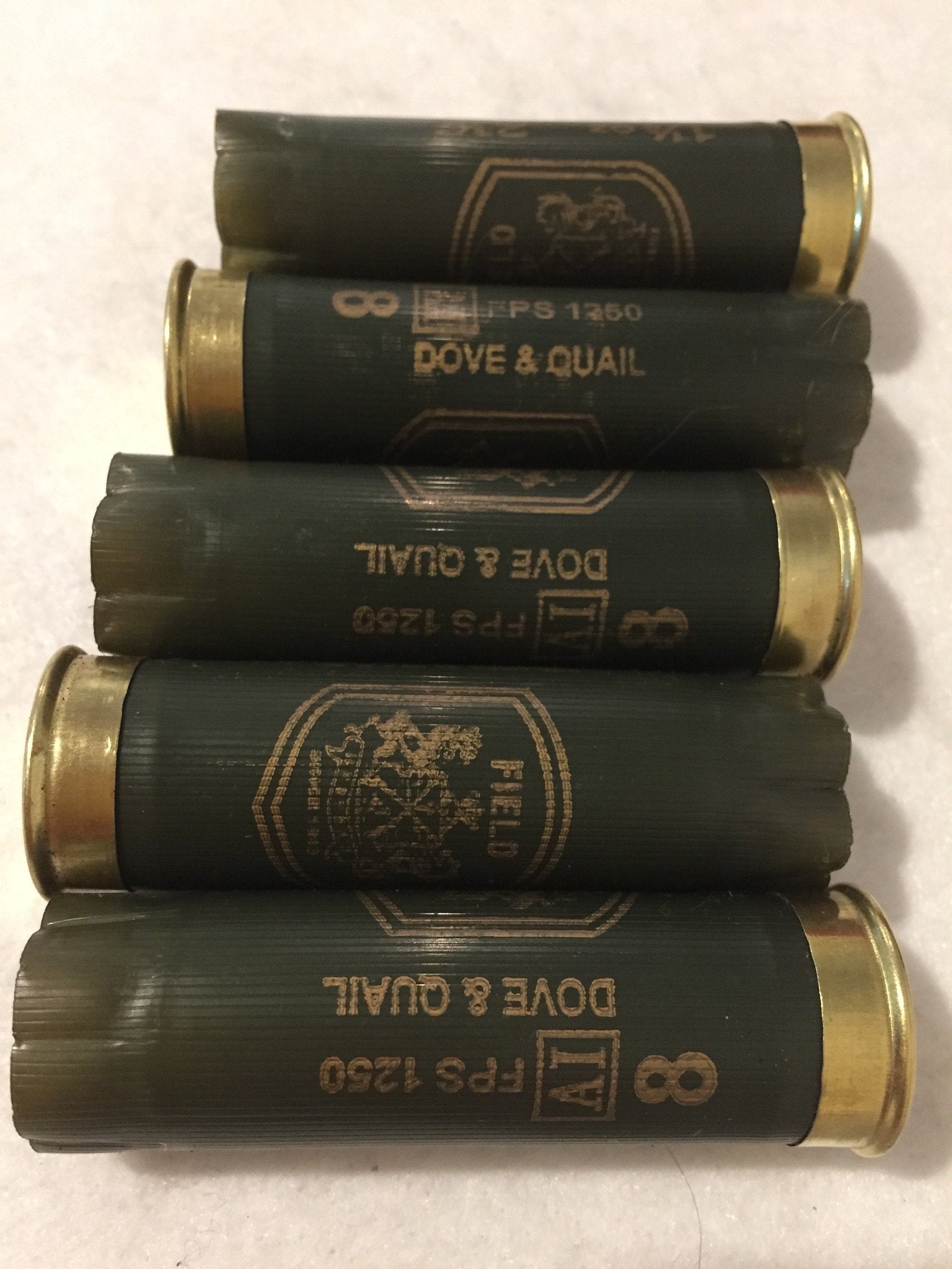 Dark Green Empty Used Shotgun Shells 12 Gauge