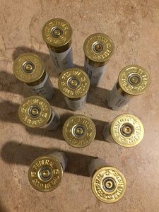 White Shotgun Shells Empty 12 Gauge Hulls Fired Used Spent 12GA Shot Gun Casings Ammo Crafts 10 Pcs | FREE SHIPPING