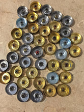 Load image into Gallery viewer, Gold Headstamps Shotgun Shell 12 Gauge Silver End Caps Brass Bottoms DIY Bullet Necklace Earring Jewelry Steampunk Crafts 42 Pcs | FREE SHIPPING

