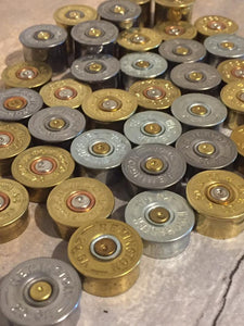 Shotgun Shell Gold Head Stamps 20 Gauge Silver End Caps 20GA Brass Bottoms DIY Bullet Necklace Earring Jewelry Steampunk Crafts 40 Pcs - FREE SHIPPING