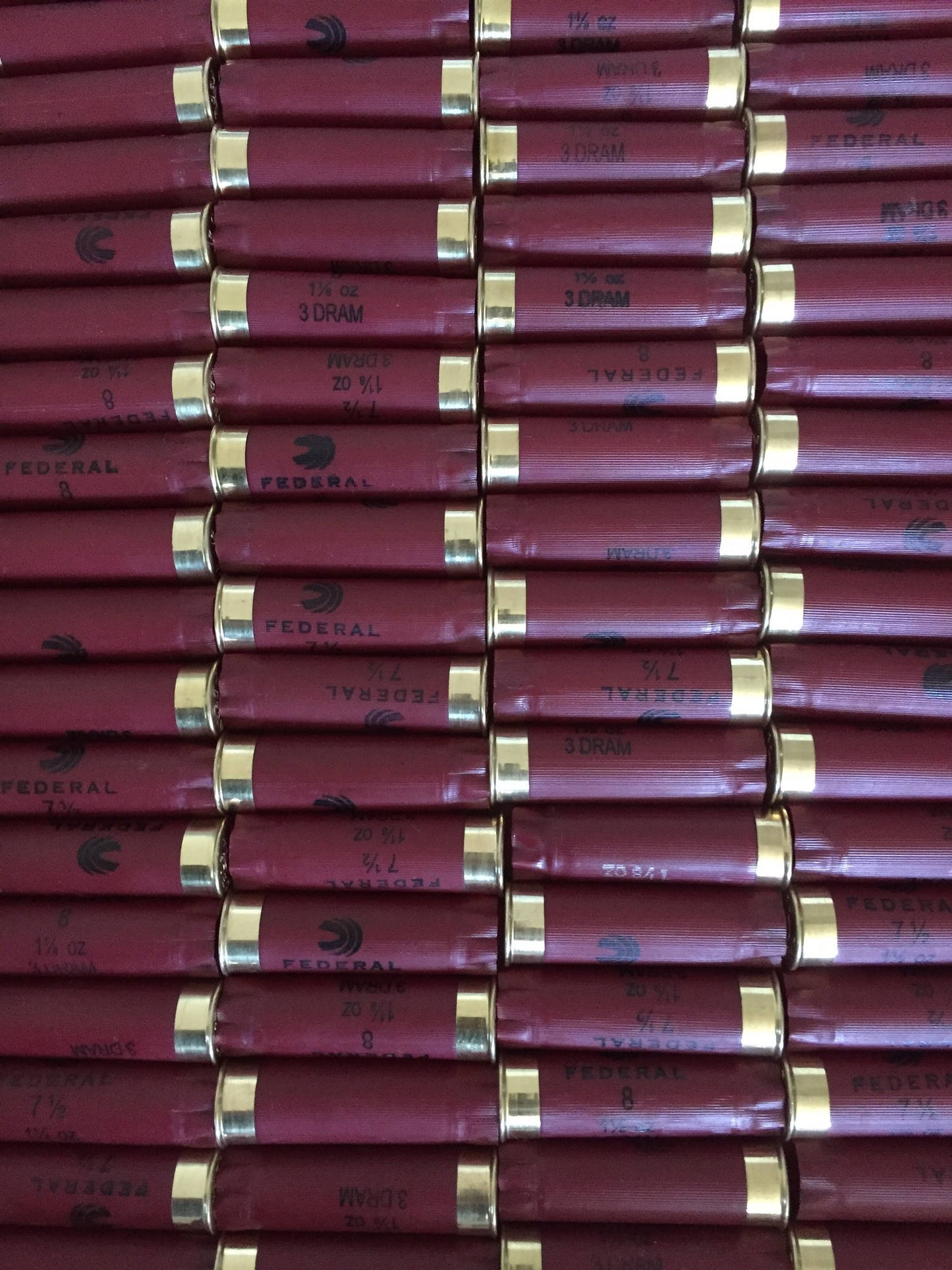 Empty Shotgun Shells 12GA Spent Burgundy 12 Gauge Maroon Shot Gun Hulls Ammo Fired Cartridge Dark Red Federal 200 Pcs - Free Shipping