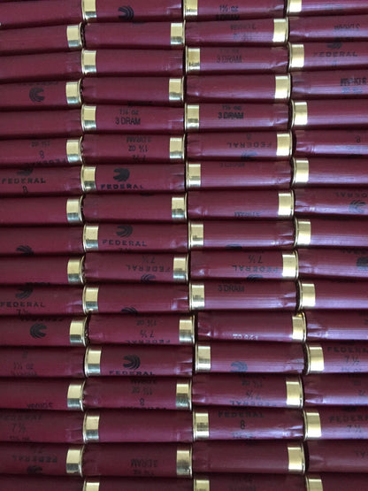 Empty Shotgun Shells 12GA Spent Burgundy 12 Gauge Maroon Shot Gun Hulls Ammo Fired Cartridge Dark Red Federal 200 Pcs - Free Shipping