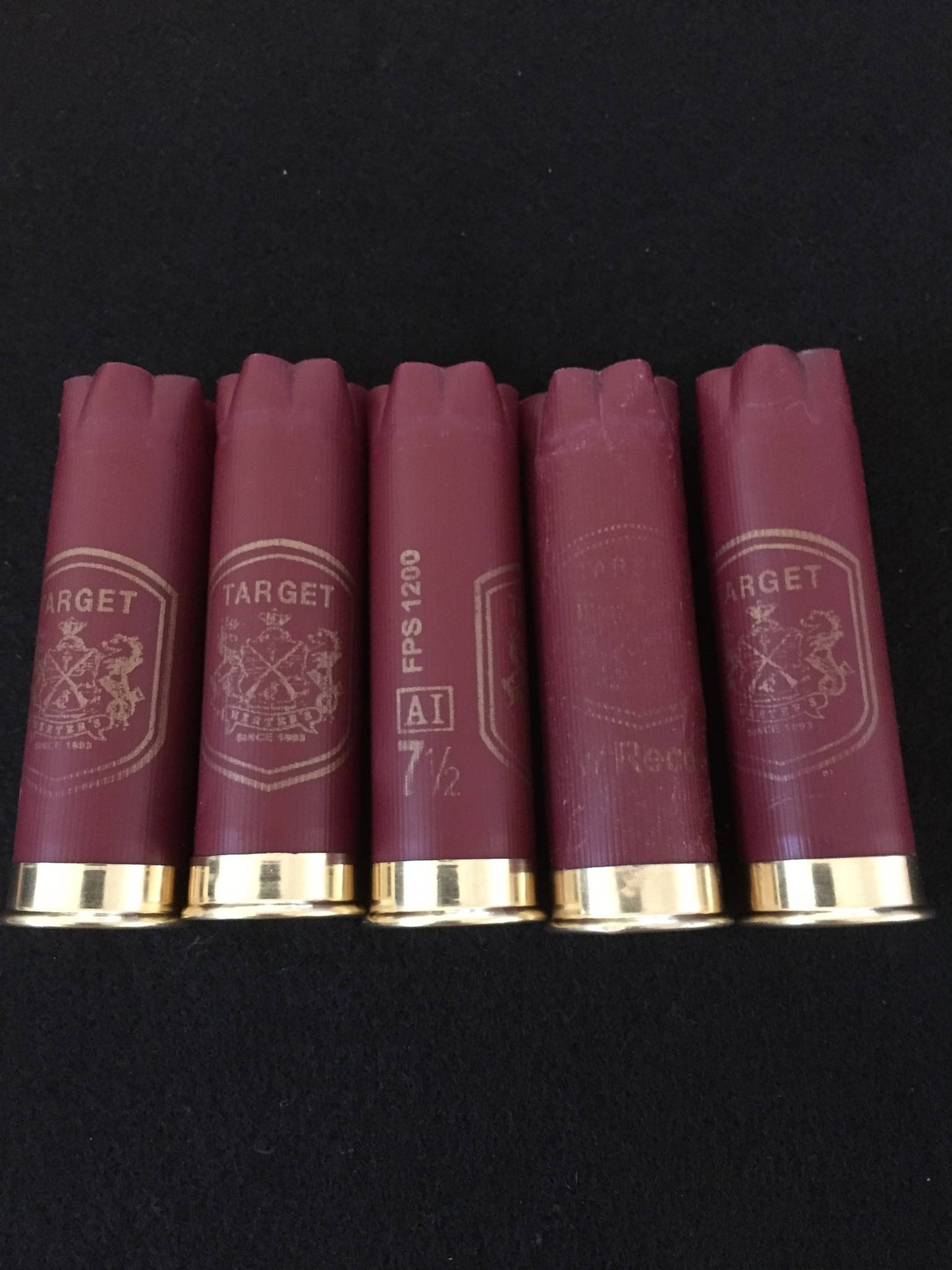 Dark Red Shotgun Shells Burgundy 12 Gauge Empty Hand Polished Brass Casings Spent Cartridge DIY Ammo Crafts Boutonnieres Qty 5 - Free Shipping