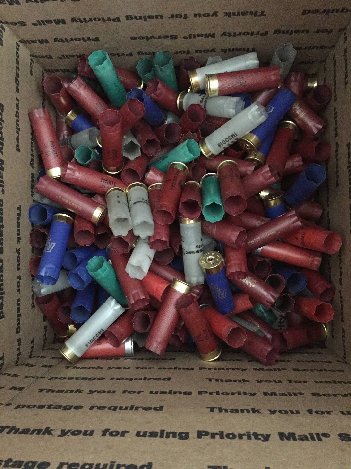 Empty Shotgun Shells Empty & Cleaned Casings - Empty Ammo Spent 12 Gauge Cartridge Shells White Red Blue Green Black