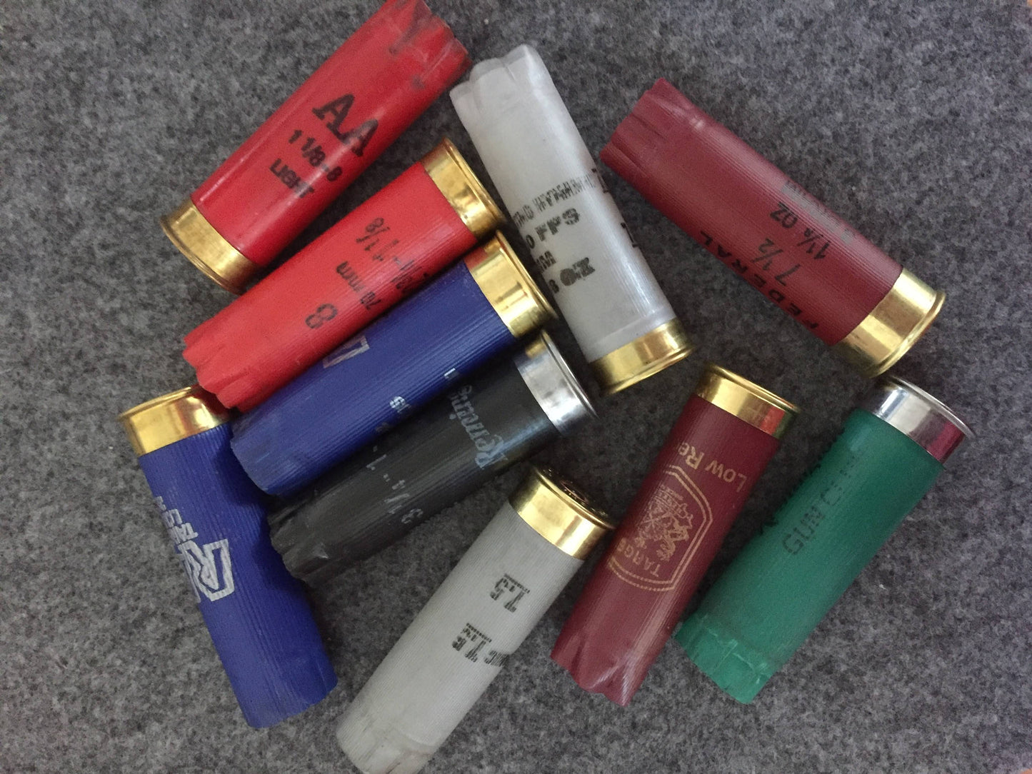 Empty Shotgun Shells Empty & Cleaned Casings - Empty Ammo Spent 12 Gauge Cartridge Shells White Red Blue Green Black