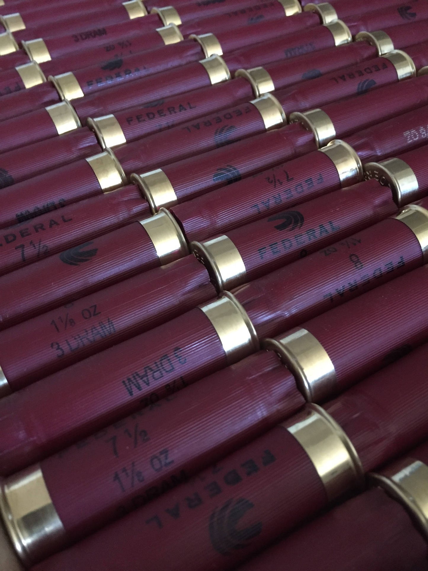 Empty Shotgun Shells 12GA Spent Burgundy 12 Gauge Maroon Shot Gun Hulls Ammo Fired Cartridge Dark Red Federal 200 Pcs - Free Shipping