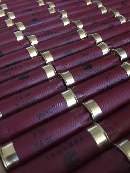 Empty Shotgun Shells 12GA Spent Burgundy 12 Gauge Maroon Shot Gun Hulls Ammo Fired Cartridge Dark Red Federal 200 Pcs - Free Shipping