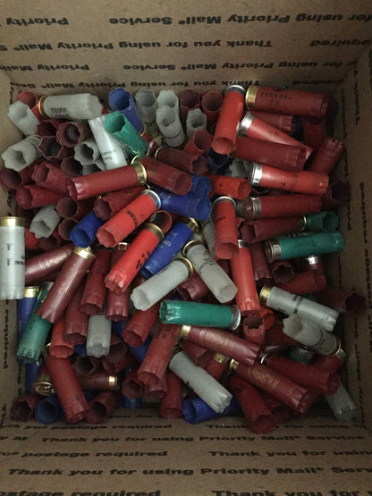 Empty Shotgun Shells Empty & Cleaned Casings - Empty Ammo Spent 12 Gauge Cartridge Shells White Red Blue Green Black