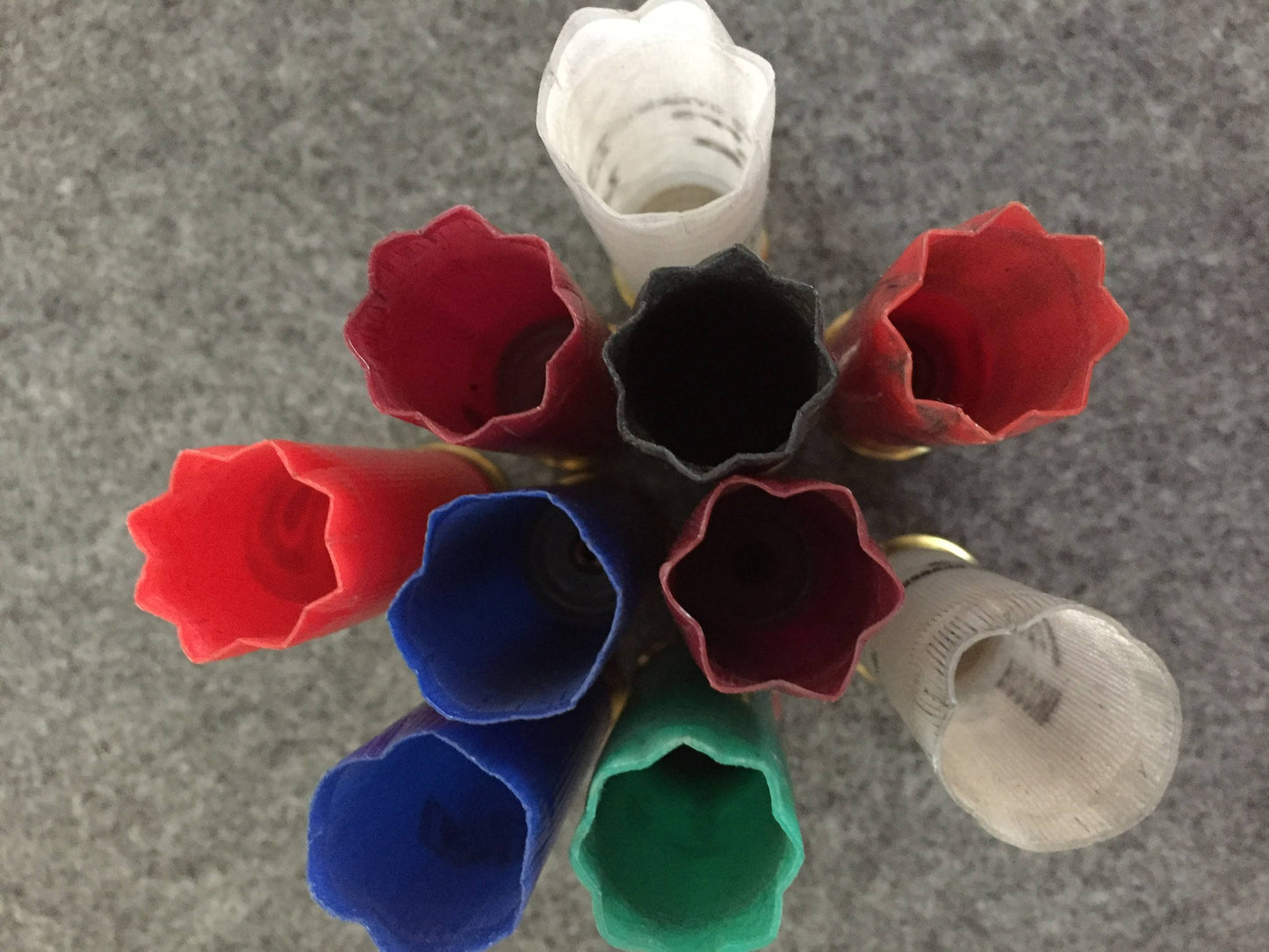 Empty Shotgun Shells Empty & Cleaned Casings - Empty Ammo Spent 12 Gauge Cartridge Shells White Red Blue Green Black