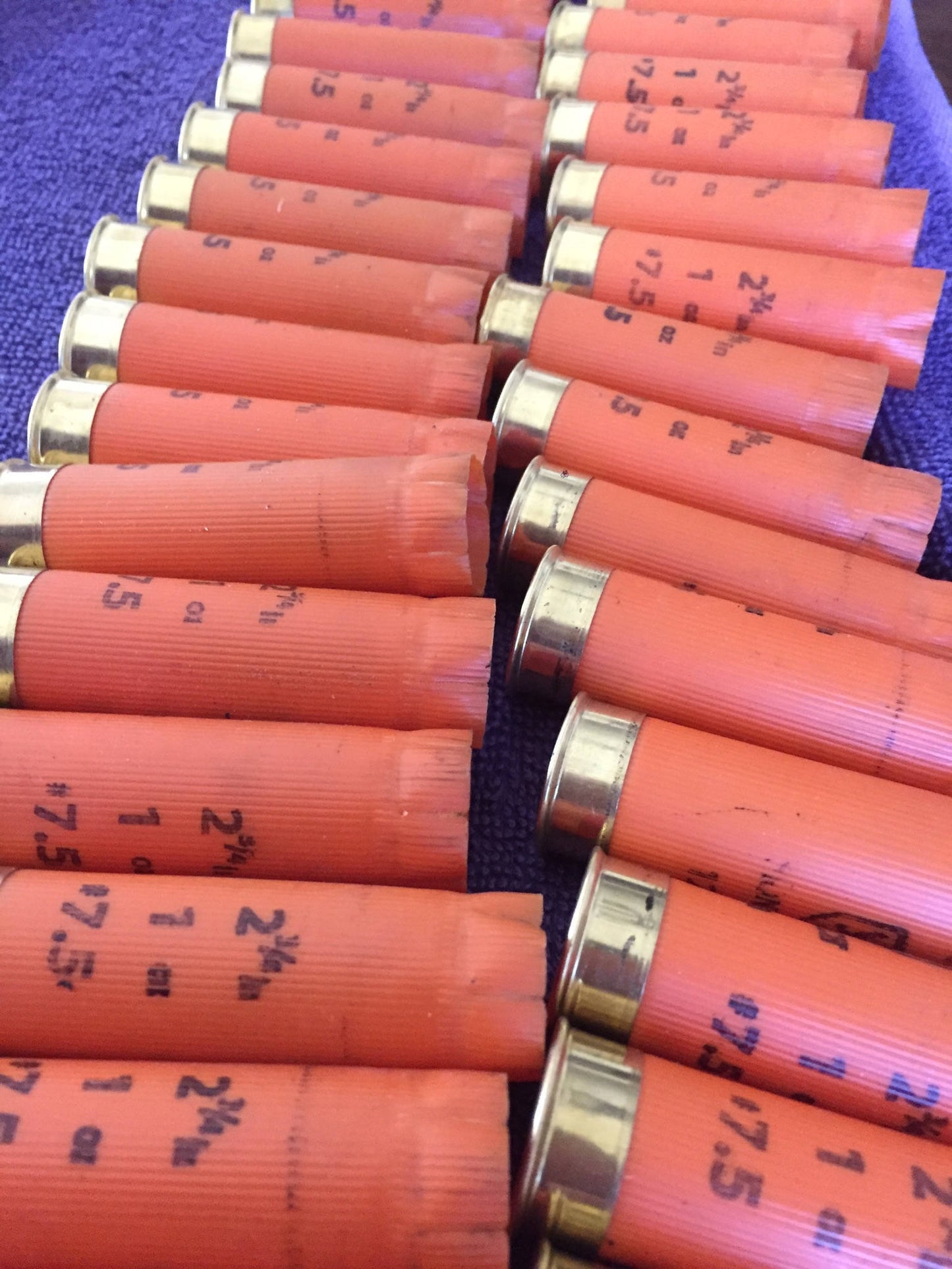 Empty Shotgun Shells Orange Hulls 12 Gauge Spent Once Fired 12GA Monarch Ammo Crafting Jewelry Boutonnieres Corsages Qty 22 Pcs