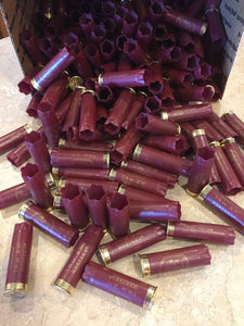 12 Gauge Herters Red Burgundy Used Empty Shotgun Shells