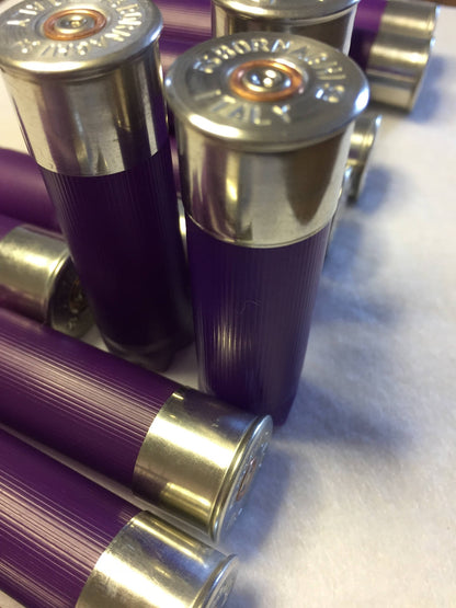 Purple Empty Shotgun Shells Blank 12 Gauge No Markings On Hulls Spent Shotshells Once Fired Used Ammo Casings DIY Boutonnieres Crafts 12 Pcs - FREE SHIPPING