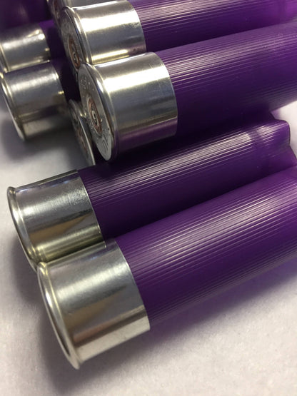 Purple Empty Shotgun Shells Blank 12 Gauge No Markings On Hulls Spent Shotshells Once Fired Used Ammo Casings DIY Boutonnieres Crafts 12 Pcs - FREE SHIPPING