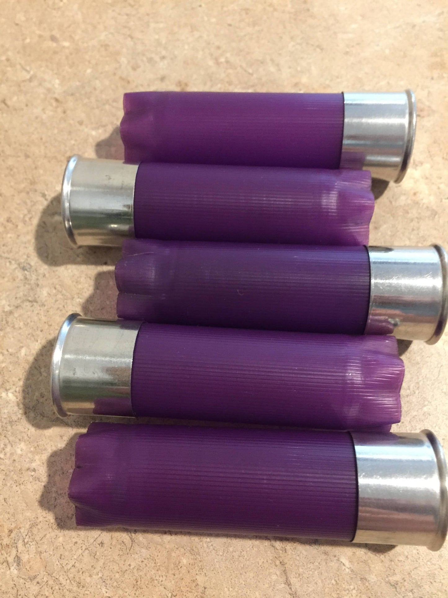 Purple Empty Shotgun Shells Blank 12 Gauge No Markings On Hulls Spent Shotshells Once Fired Used Ammo Casings DIY Boutonnieres Crafts 12 Pcs - FREE SHIPPING