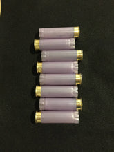 Load image into Gallery viewer, Violet Empty Shotgun Shells 12 Gauge Blank No Markings On Hulls Spent Shotshells Once Fired Used Ammo Casings DIY Boutonniere Crafts 8 pcs
