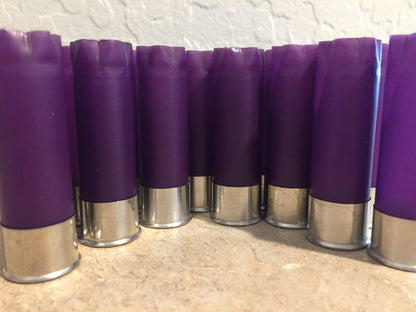 Purple Empty Shotgun Shells Blank 12 Gauge No Markings On Hulls Spent Shotshells Once Fired Used Ammo Casings DIY Boutonnieres Crafts 12 Pcs - FREE SHIPPING