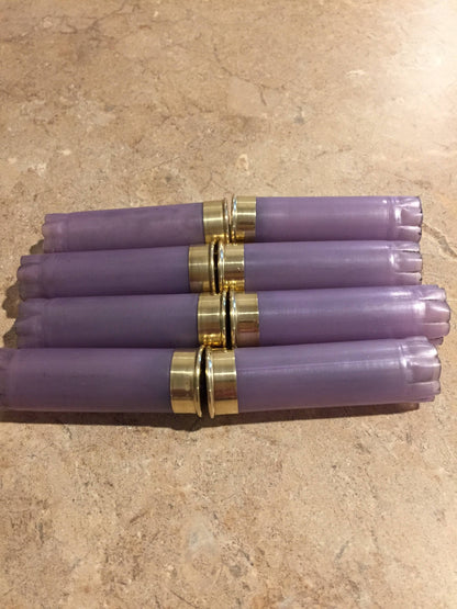 Violet Empty Shotgun Shells 12 Gauge Blank No Markings On Hulls Spent Shotshells Once Fired Used Ammo Casings DIY Boutonniere Crafts 8 pcs