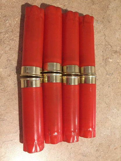8 Blank RED Empty Shotgun Shells 12 Gauge No Markings On Hulls Spent Shotshells Casings DIY Boutonniere Vintage Wedding Crafts for Him