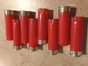 8 Blank RED Empty Shotgun Shells 12 Gauge No Markings On Hulls Spent Shotshells Casings DIY Boutonniere Vintage Wedding Crafts for Him
