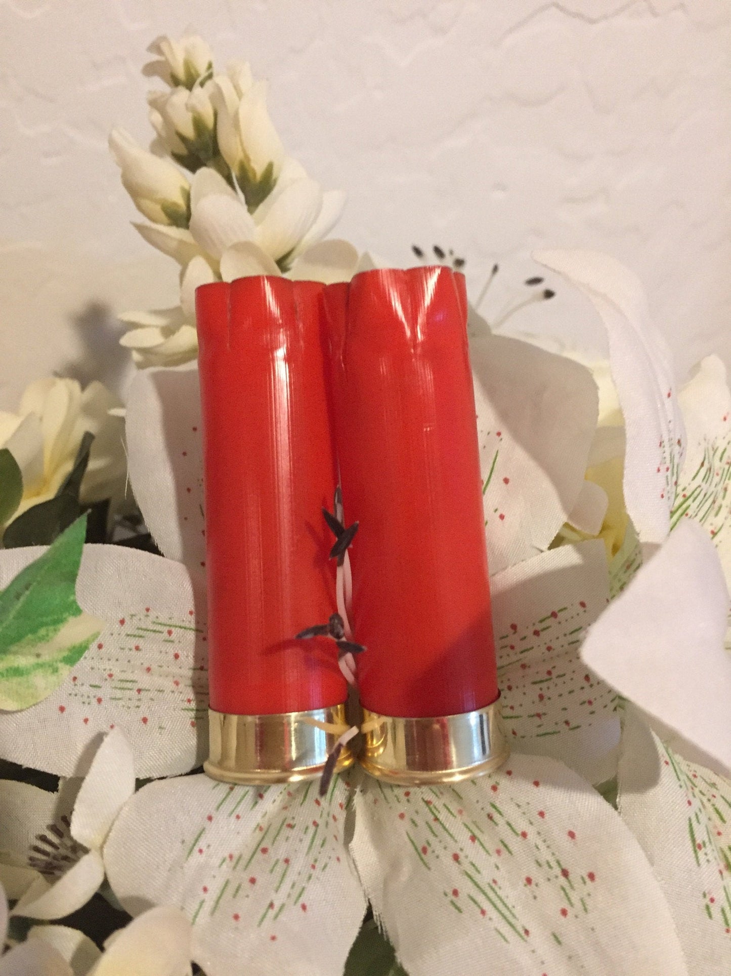 8 Blank RED Empty Shotgun Shells 12 Gauge No Markings On Hulls Spent Shotshells Casings DIY Boutonniere Vintage Wedding Crafts for Him